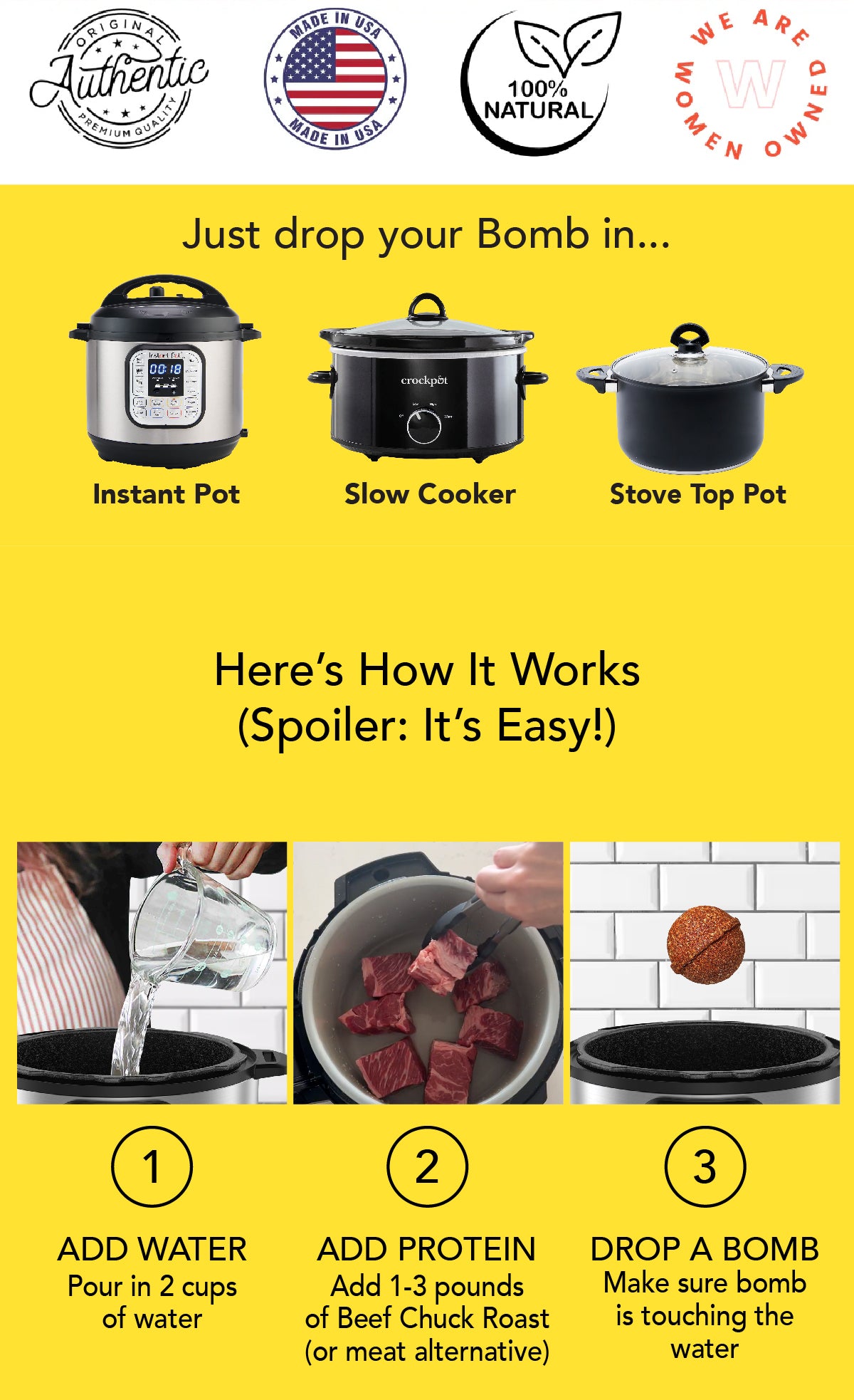 Pot Roast: 2 Bombs Per Jar, Feeds 12 People