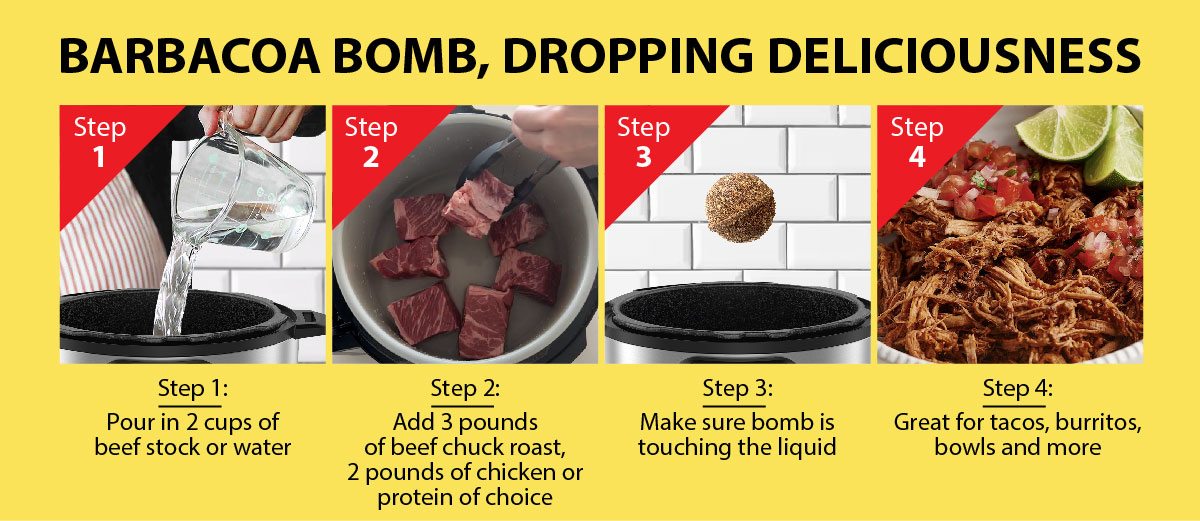 Barbacoa: 2 Bombs Per Jar, Feeds 18 People