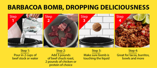 Barbacoa: 2 Bombs Per Jar, Feeds 18 People