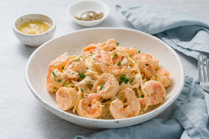 Creamy Lemon Garlic Shrimp Pasta