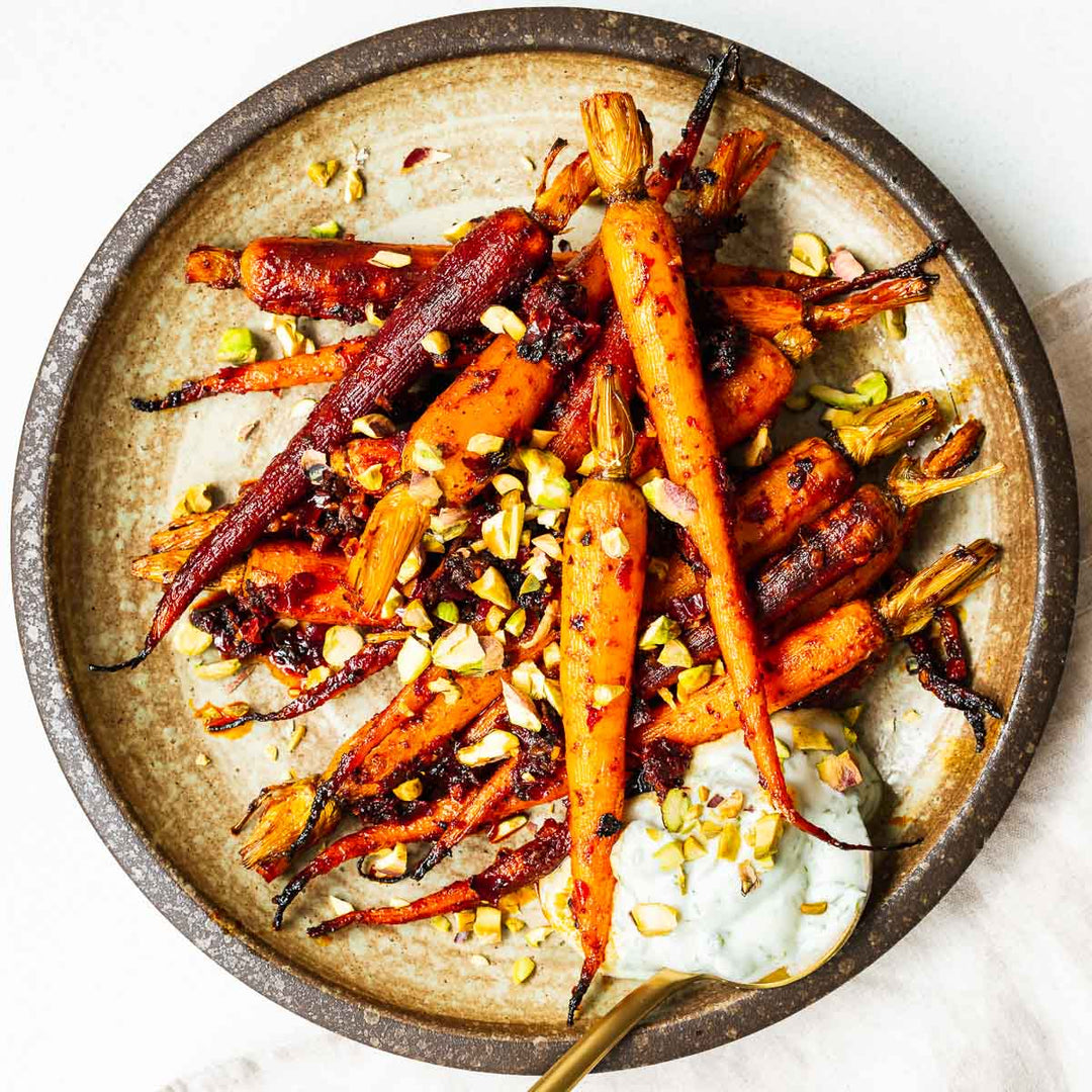 Moroccan-Spiced Carrots with Harissa Yogurt | Easy Side Dish Recipes